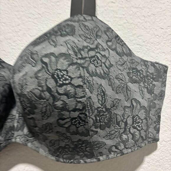 NWT Cacique Women's Bra 46C Gray Floral Lace Multi-Way Strapless Back Closure - Picture 3 of 8